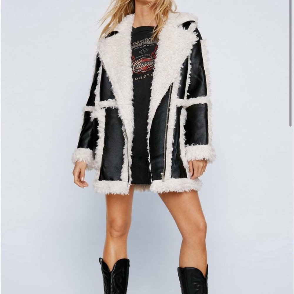 Nasty Gal Faux Leather Lined Jacket